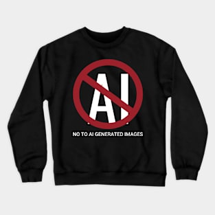 no to ai generated images - artist protest Crewneck Sweatshirt